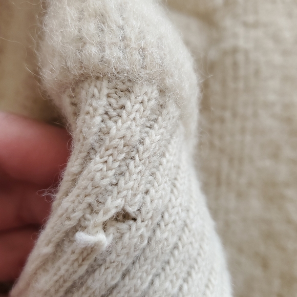 Vintage wool blend zip up striped oversized bomber jacket sherpa lined - Picture 10 of 14